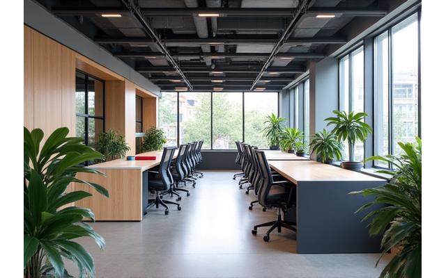 Modern kantoorinrichting met ergonomische meubels en open werkplekken in Utrecht